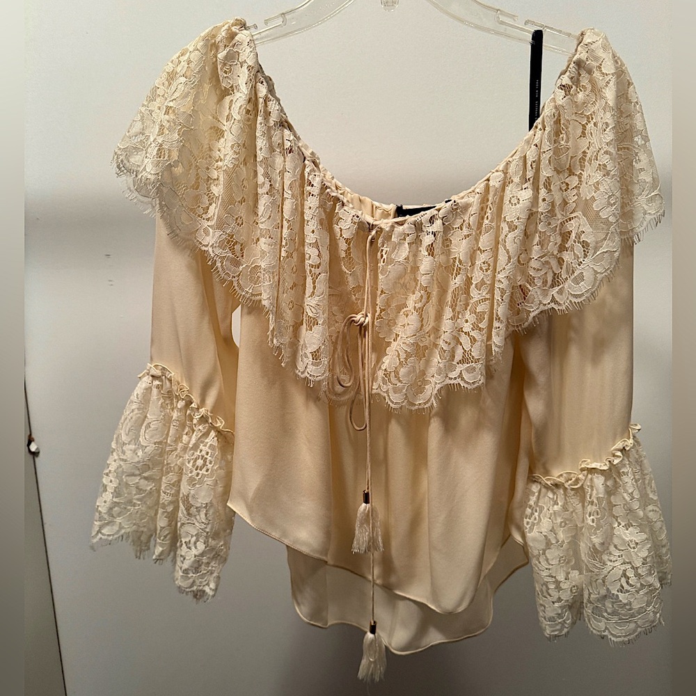RACHEL ZOE | ‘AIDEN’ LACE TRIM TOP